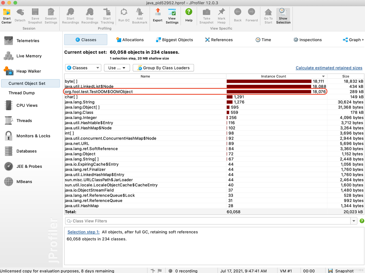 使用JProfiler 分析 OOM_JVM_03