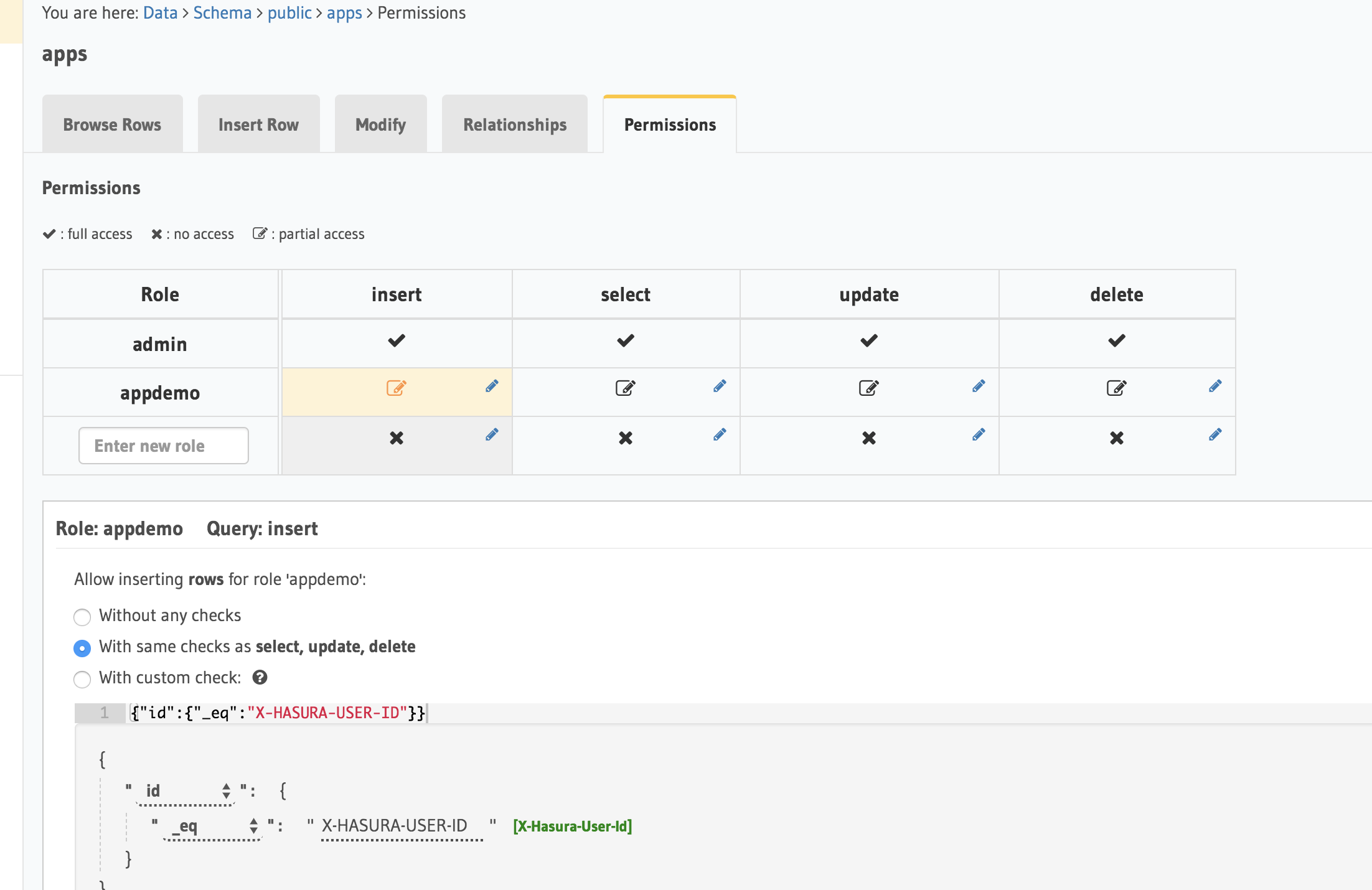 hasura  graphql 角色访问控制_分享