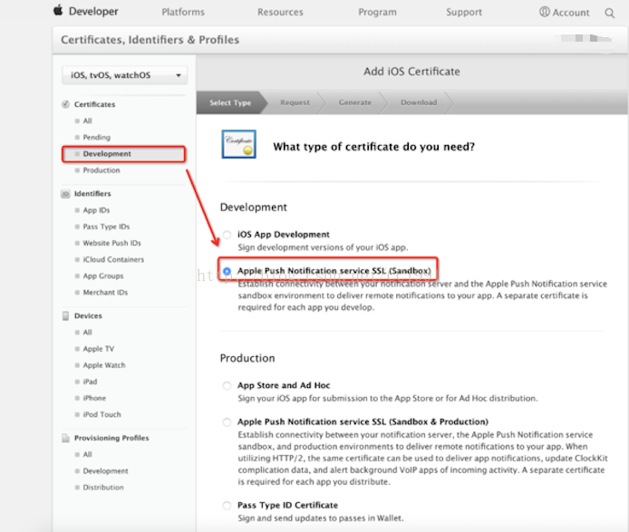 iOS开发：创建推送开发证书和生产证书，以及往极光推送官网上传证书的步骤方法_iOS_02