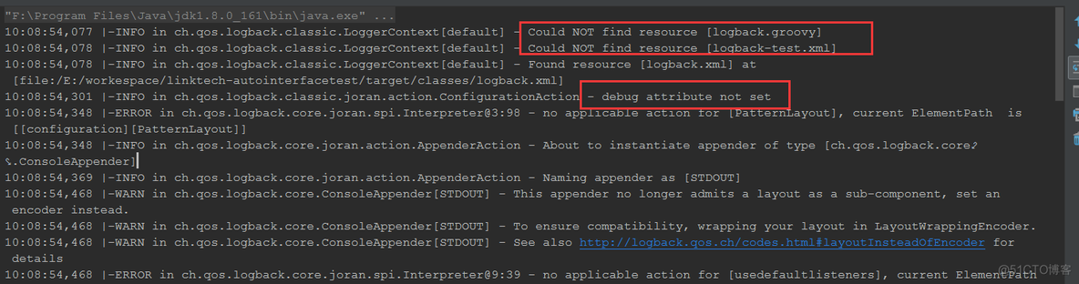 解决log4j和self4j日志报错Could NOT find resource [logback.groovy]及Could NOT find resource [logback-test.xml]问题_bug