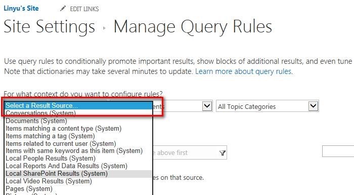 SharePoint 2013 网站搜索规则的使用示例_sharePoint_03