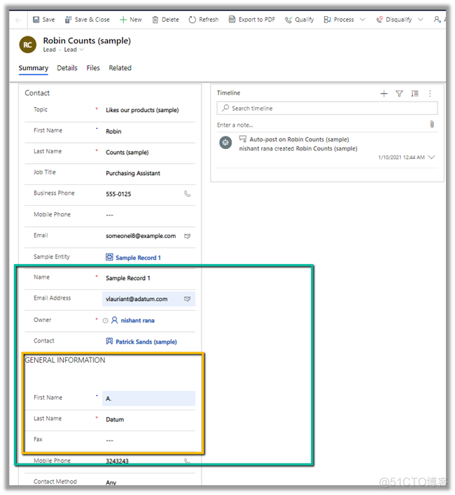 Form Component Control for related entity display on main form - powerapps_sed_12