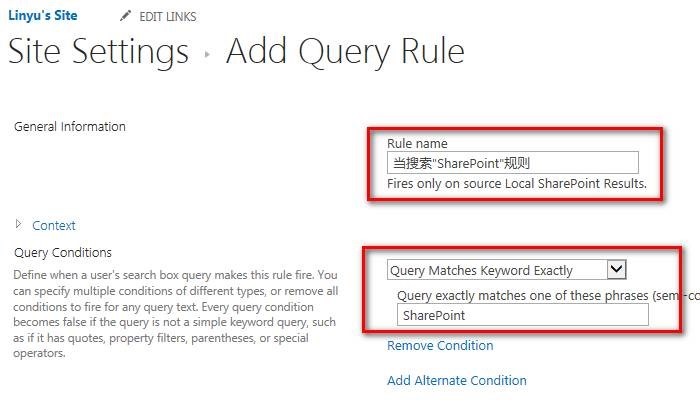 SharePoint 2013 网站搜索规则的使用示例_sharePoint_05