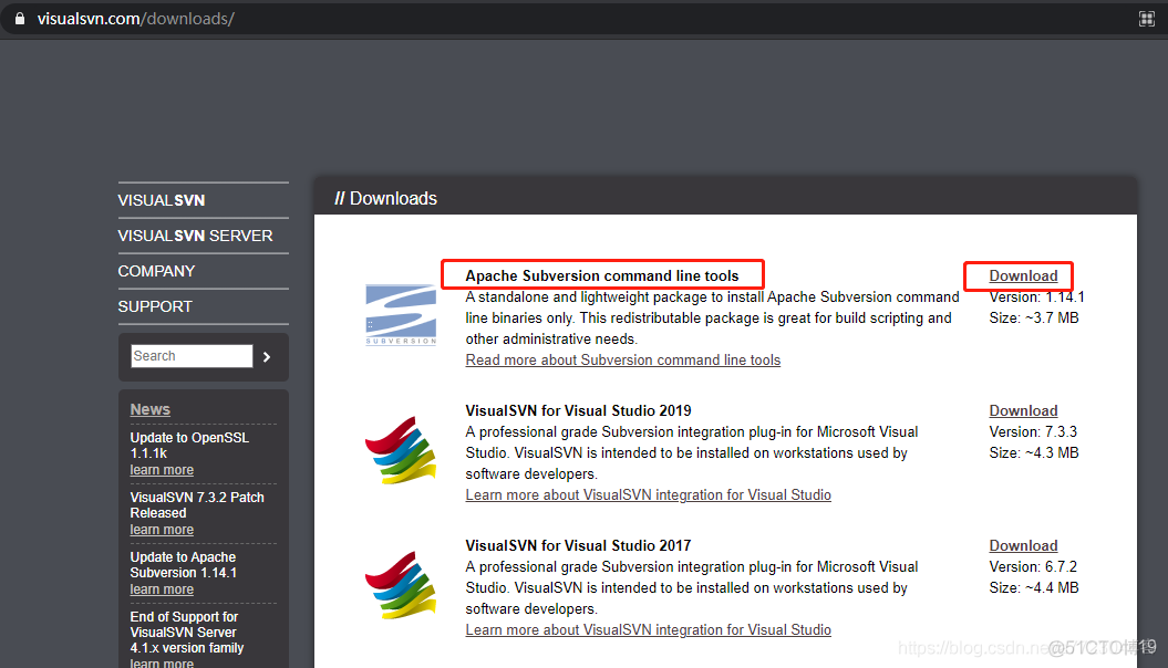 Apache Subversion command line tools下载地址 svn命令行客户端_学习
