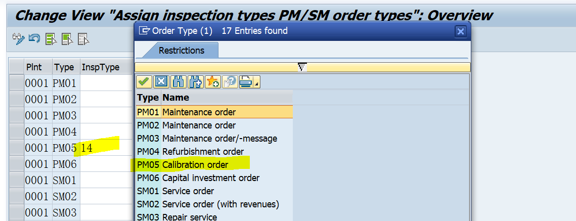 SAP PM 初级系列之27 – SAP系统怎么知道某种类型的维修工单检验批上的检验类型是14？_SAP PM_02