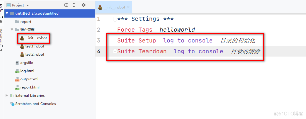 Robot Framework初始化和清除_Robot Framework_04