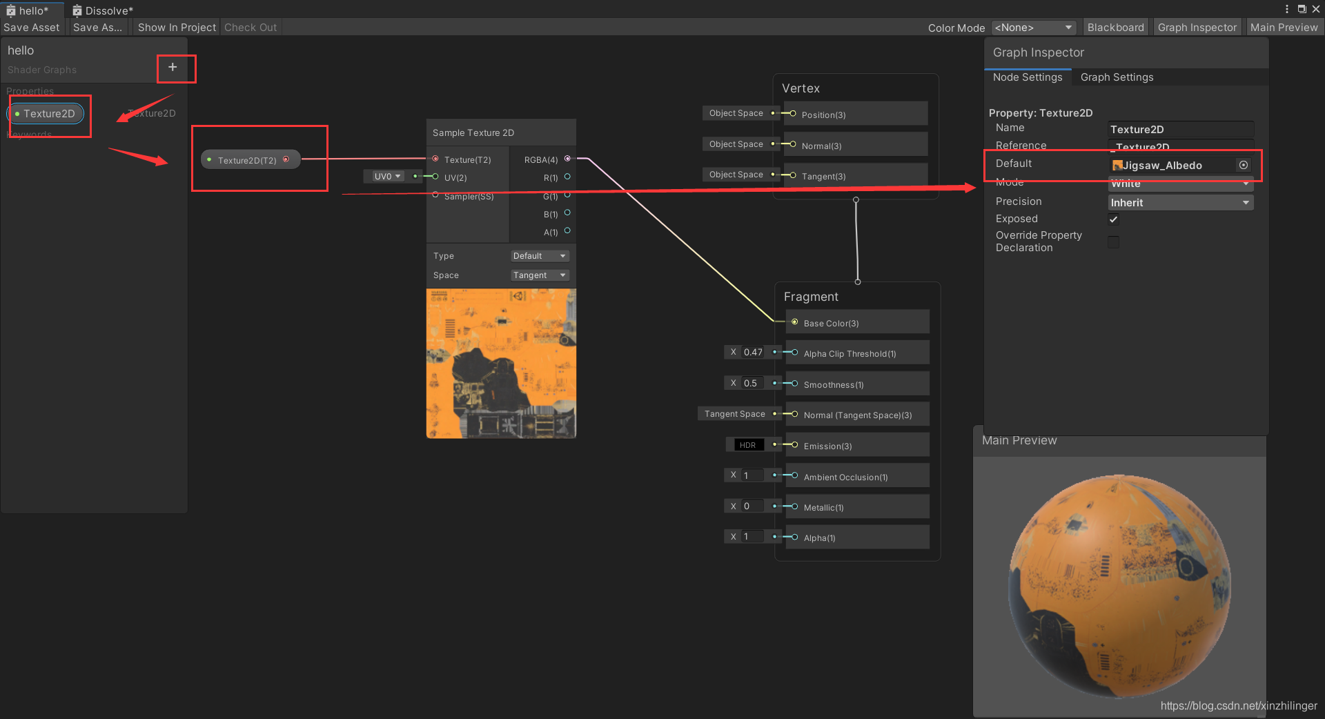 Unity 使用Shader Graph实现物体溶解效果_溶解_10