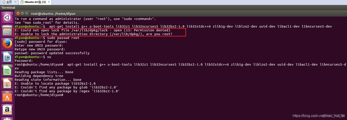 E: Could not open lock file /var/lib/dpkg/lock - open (13: Permission denied_学习