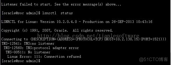 Oracle 监听 启动报错  tns-12560 tns-00530 linux error:20:not a directory 解决方法_oracle_02