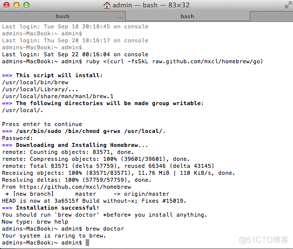 Homebrew Installing  on OS X Yosemite 10.10, Package Manager for Unix Apps_xcode