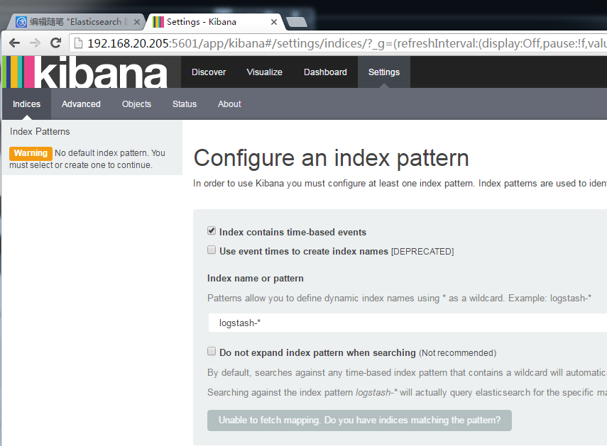 Elasticsearch + logstash + kibana 配置_elasticsearch_02