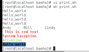 [bash] 打印到屏幕相关语法_bash