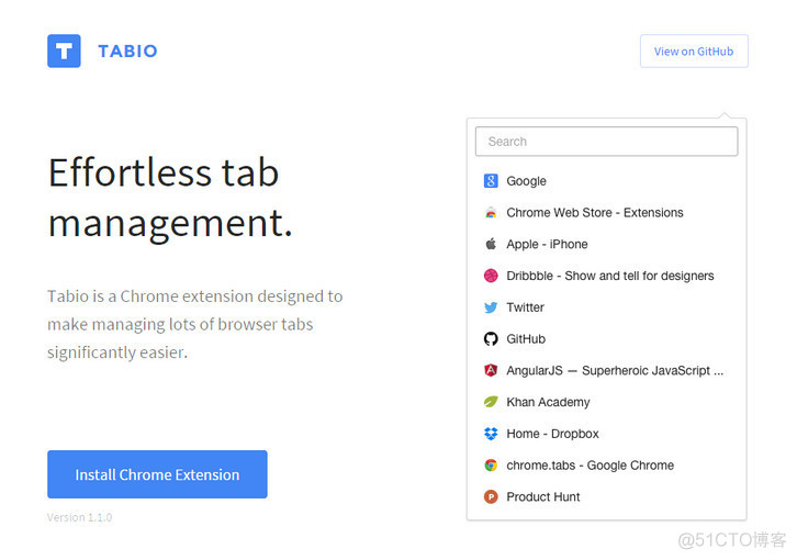 Tabio – 轻松，高效的管理 Chrome  标签页_标签管理