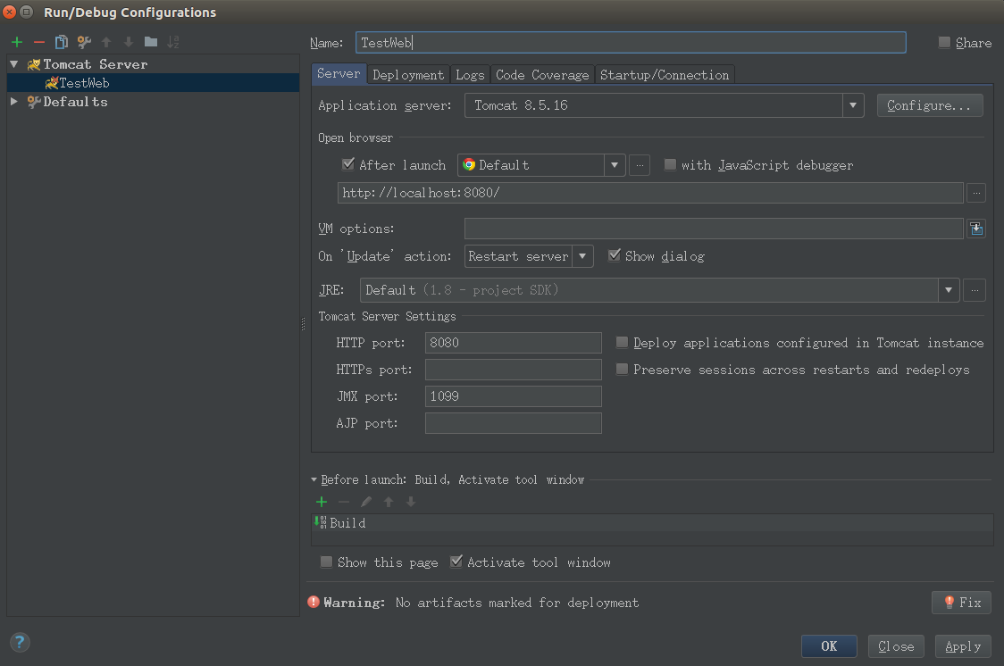 IntelliJ IDEA配置Tomcat/Jetty运行Web项目_apache_04