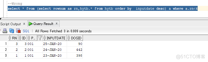 Oracle中select子句取值先于order by子句执行而导致rownum伪列未按预期取值导致的问题_执行顺序_04