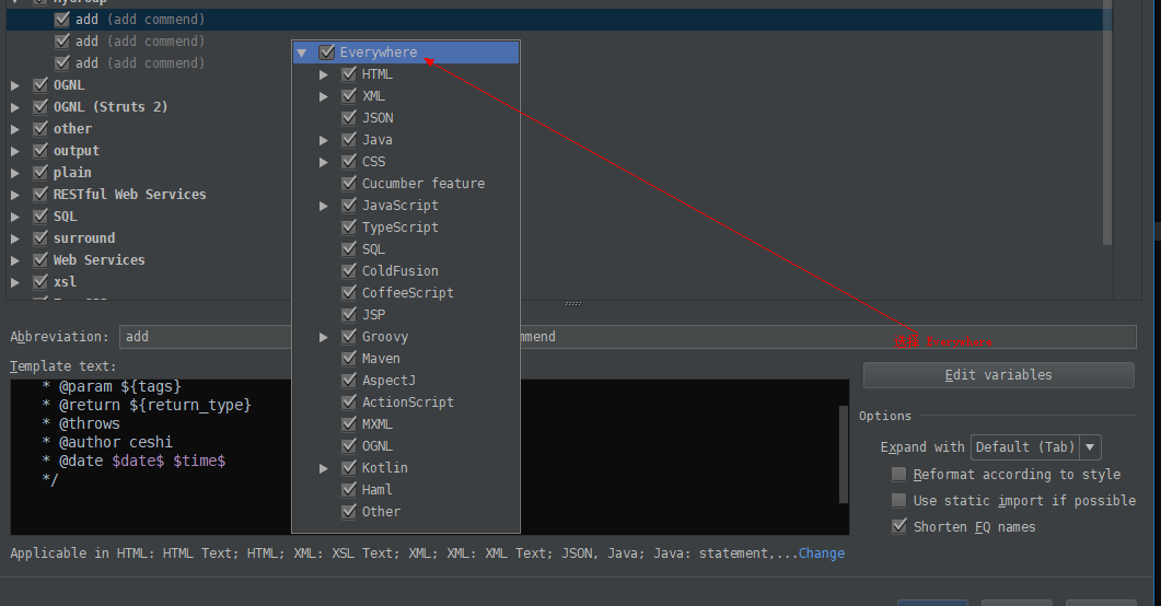 IntelliJ IDEA 注释模板设置_注释模板_05