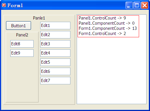 Delphi ControlCount和ComponentCount的区别_学习