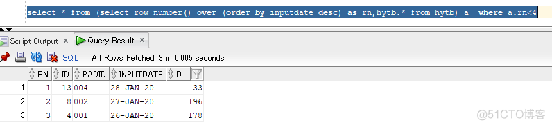 Oracle中select子句取值先于order by子句执行而导致rownum伪列未按预期取值导致的问题_结果集_02