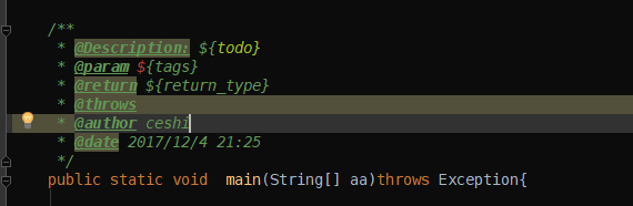 IntelliJ IDEA 注释模板设置_类方法_07