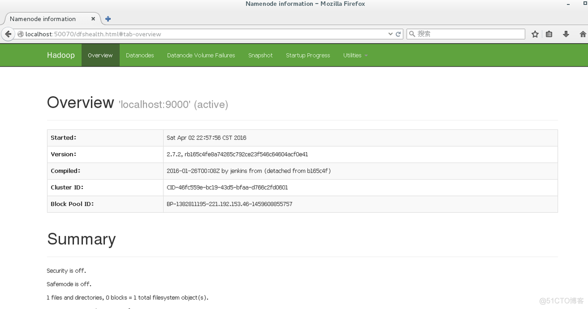 centos 7下Hadoop 2.7.2 伪分布式安装_hadoop