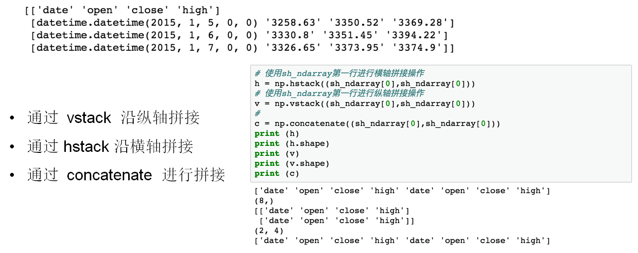 python ndarray相关操作：拼接_python