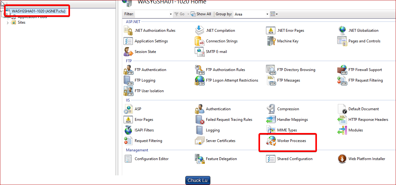 Cannot See Worker Processes Icon in IIS_学习