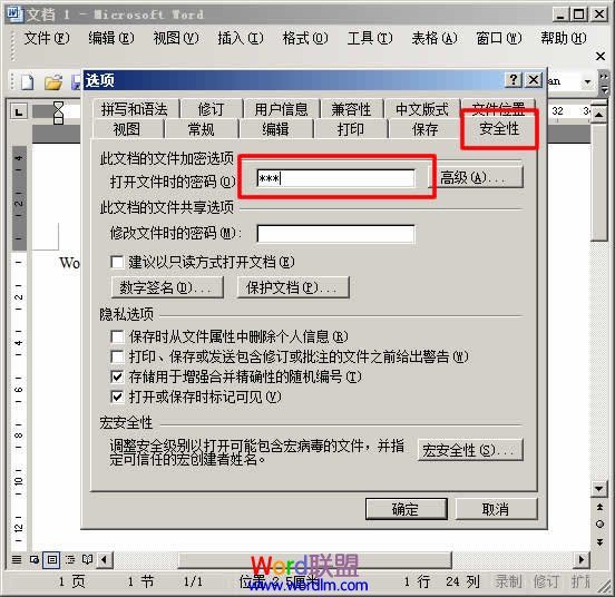 如何给Word文档加密 Word2003/2007/2010各版本加密攻略_下拉菜单_02