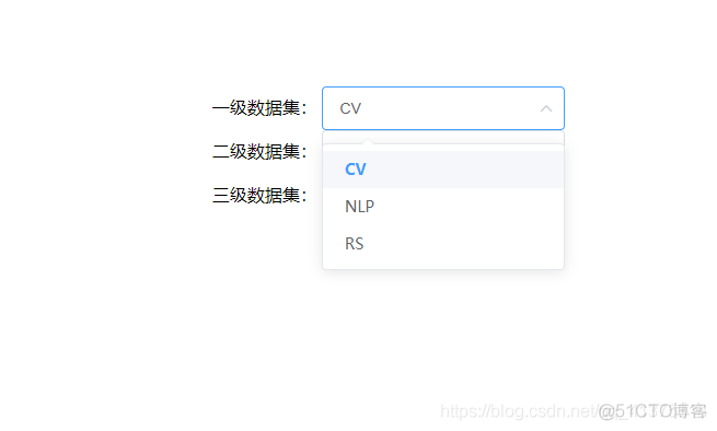 ElementUI select多级联动_数据集