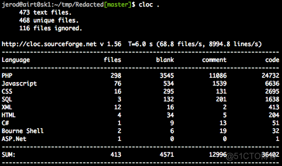 代码统计利器--CLOC_php