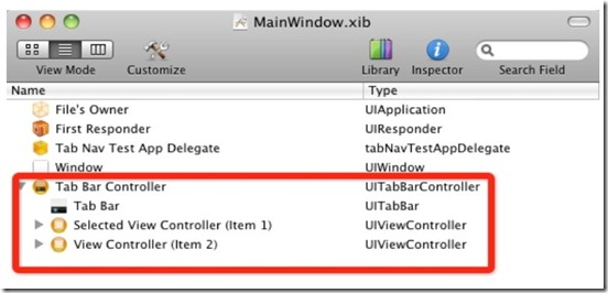 Tab Bar Controller和Navigation Controller混合使用详细教程_控件_02