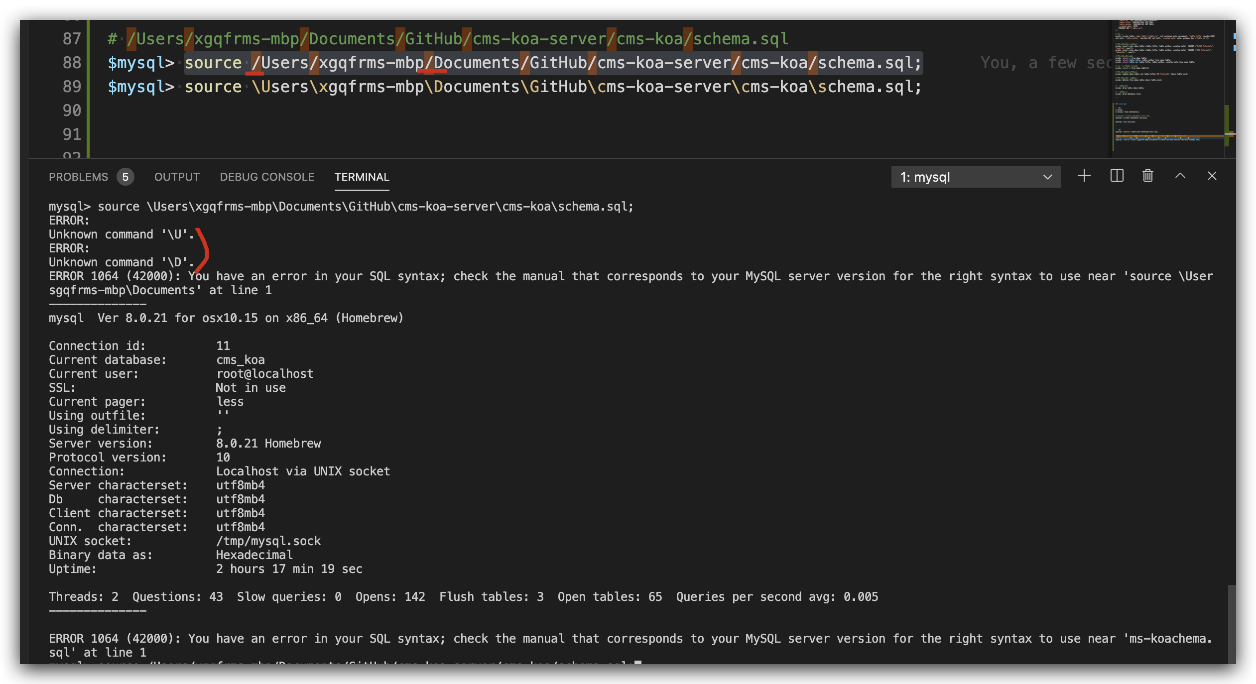 how to import a SQL file in MySQL command line_macOS_02