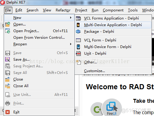 Delphi春天将来临，Android遇到XE7我也是醉了，Hello World_新建工程