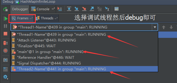 IDEA多线程下多个线程切换断点运行调试的技巧_Debug_05