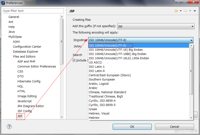MyEclipse中把JSP默认编码改为UTF-8_jsp页面_05