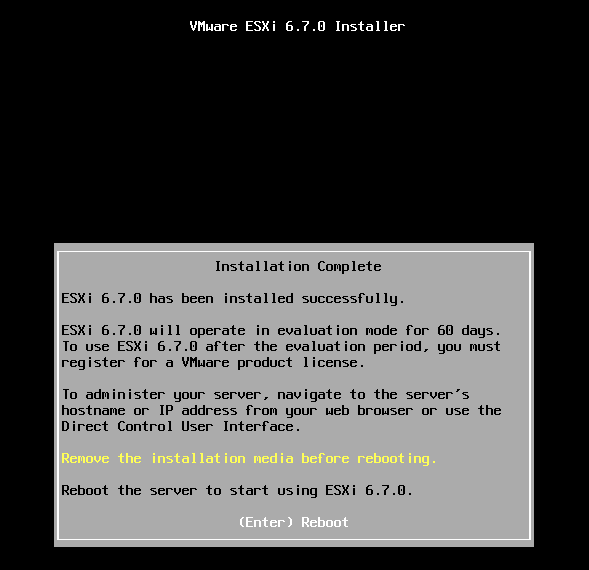 虚拟化操作系统ESXi 6.7安装配置--vSphere_重启_14