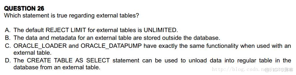 [每日一题] OCP1z0-047 :2013-08-06 外表部――相关描述_oracle