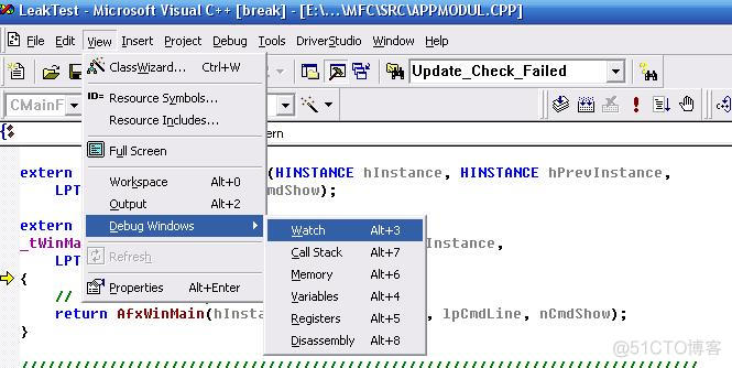 如何调试MFC中的内存泄漏_内存泄漏_02