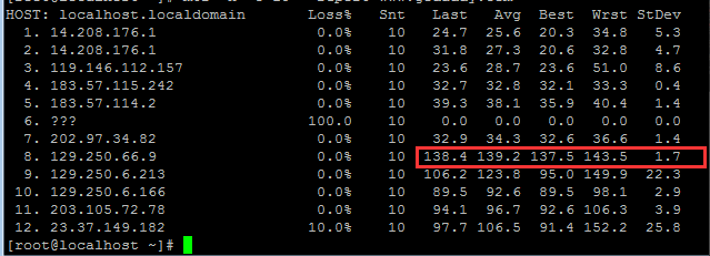 Linux/Centos下使用mtr做路由图进行网络分析_丢包