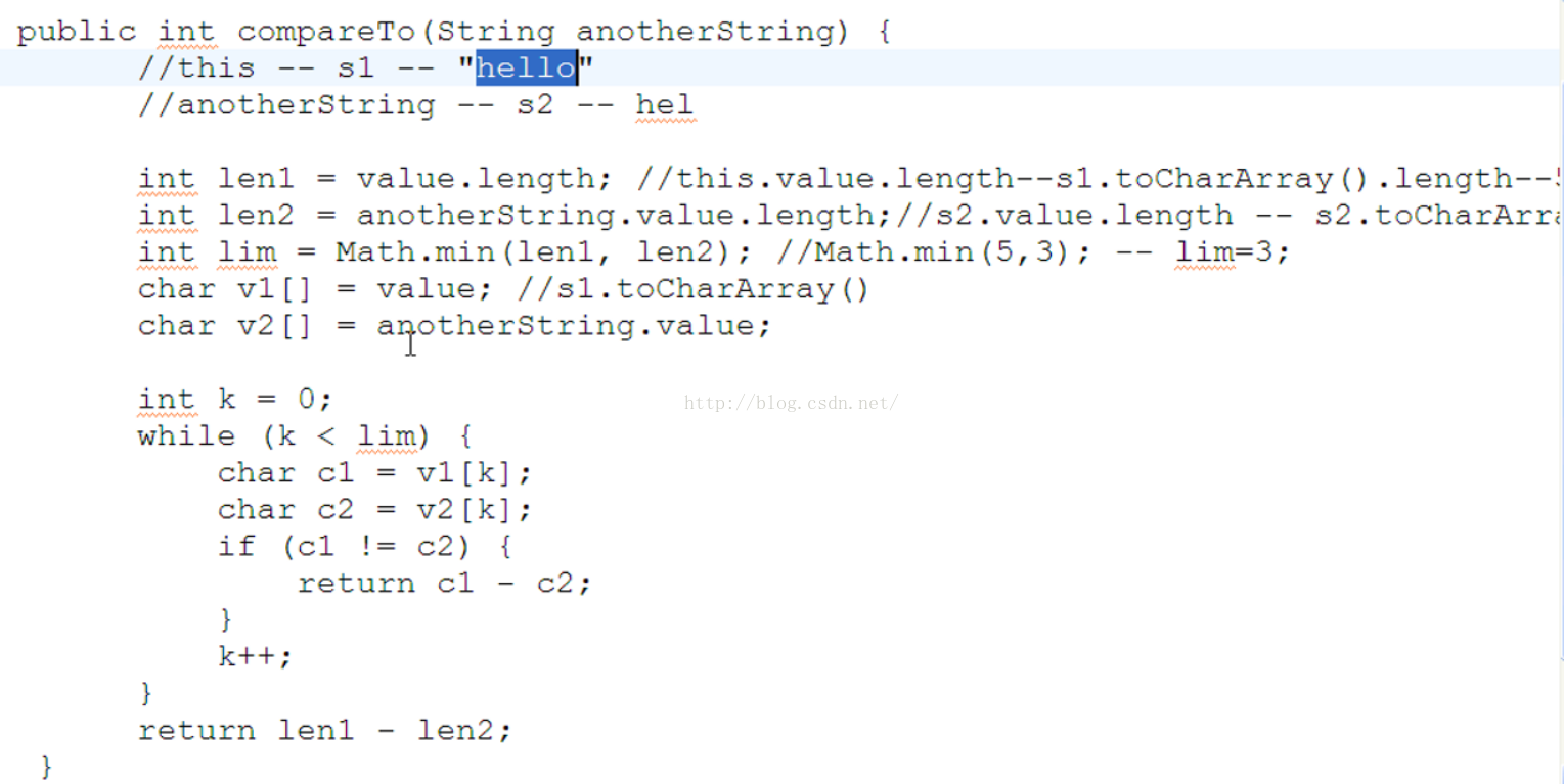 理解String的compareTo()方法返回值_通用实践