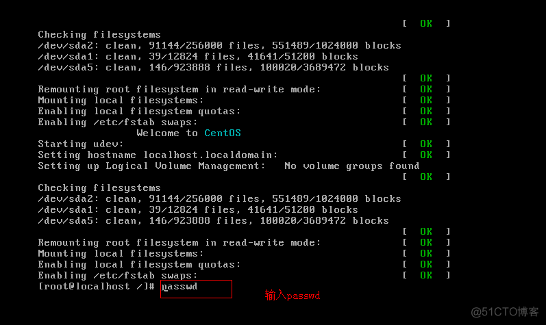 centos中忘记root密码问题_单用户模式_04