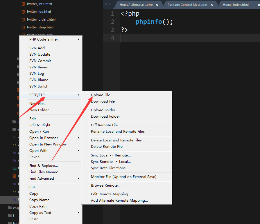 sublime text3 FTP直接上传_代码_03
