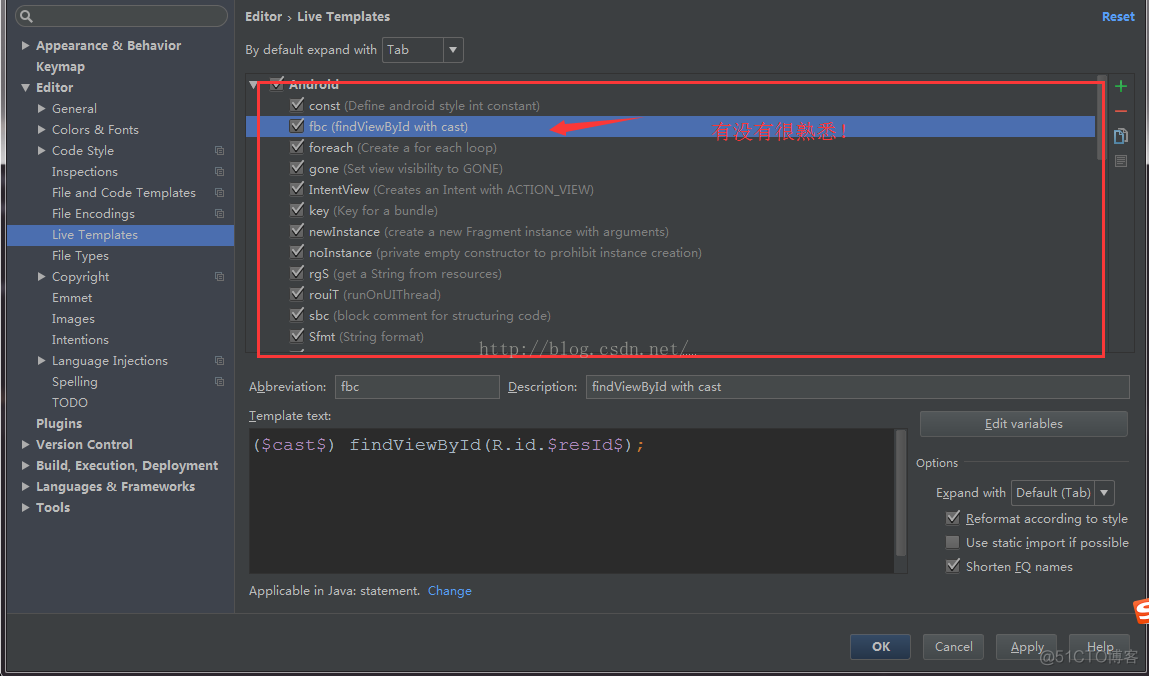 Android Studio 中设置代码块自动补齐_自定义_05