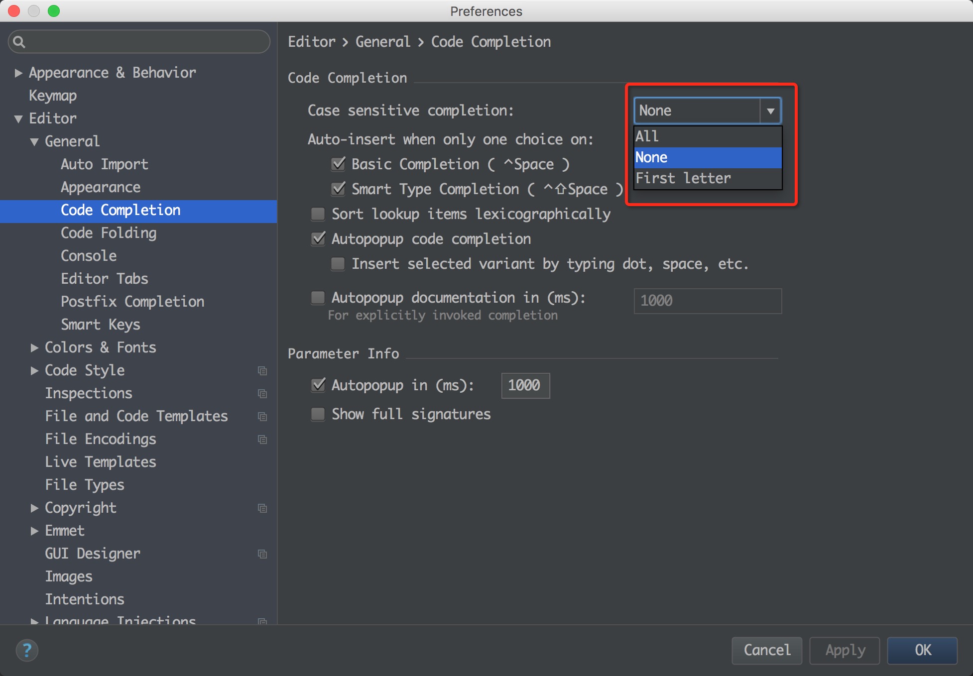 【Android Studio】提示代码忽略大小写_ide