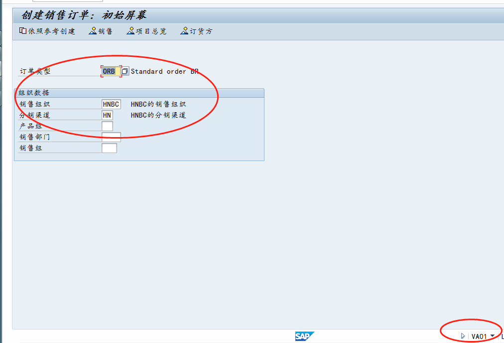 创建销售订单VA01_数据