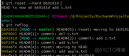 git 基本操作----git reset、log_linux_07