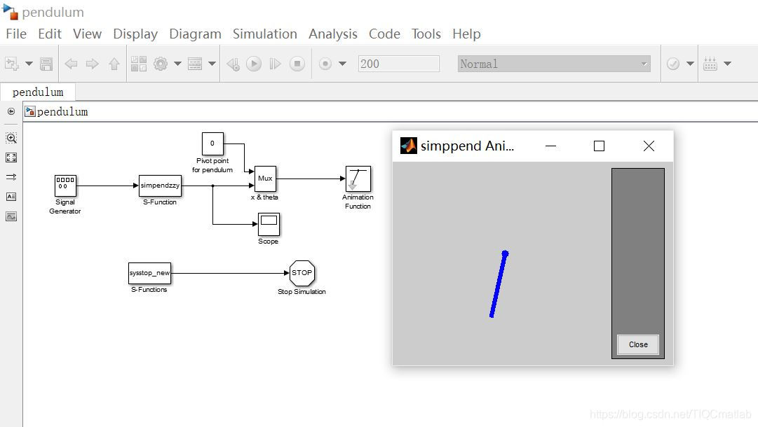 【电路仿真】基于matlab GUI simulink 钟摆自由控制【含Matlab源码 991期】_matlab