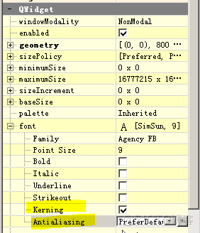PyQt学习随笔：QWidget的QFont的kerning、Antialiasing属性用途_qt开发