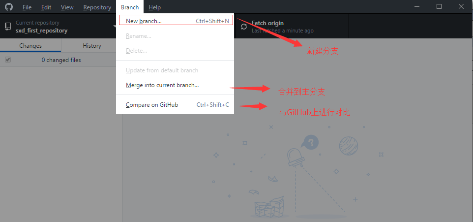 【Git】GitHub for Windows使用(2)  分支_git_06