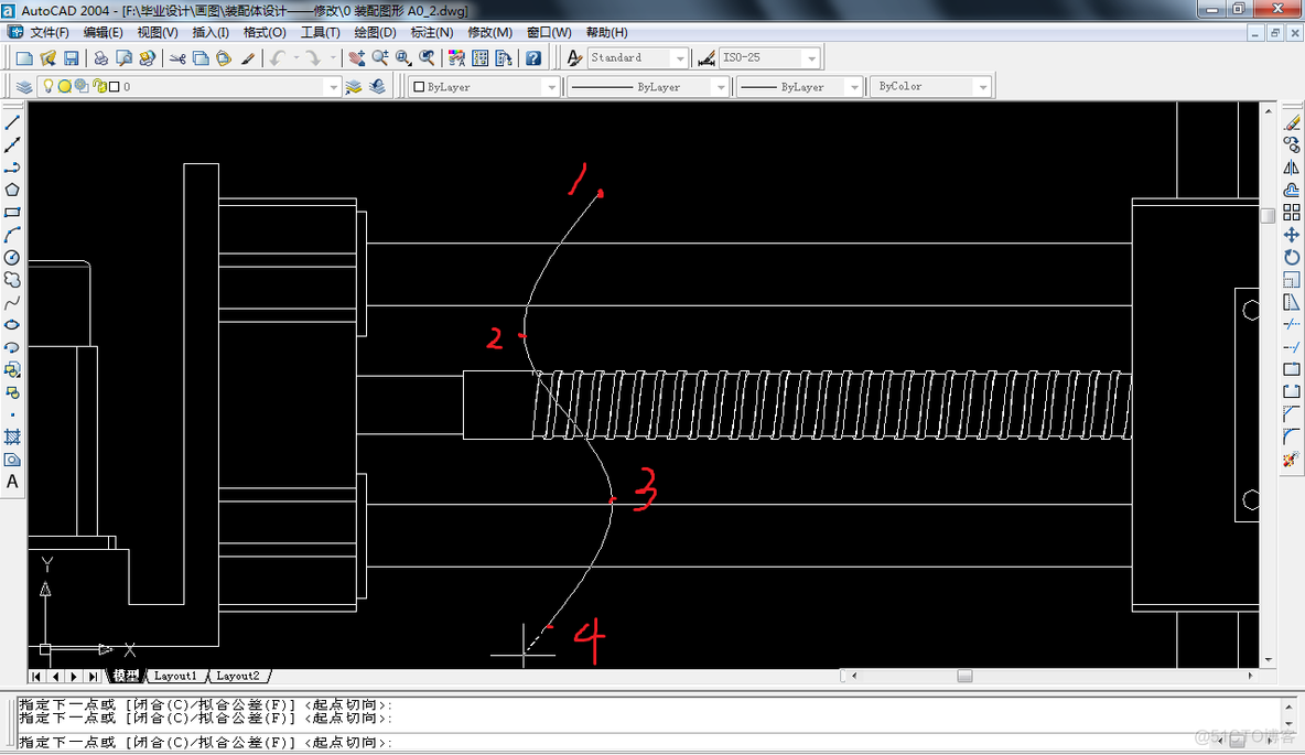 AutoCAD 样条曲线如何结束_技术