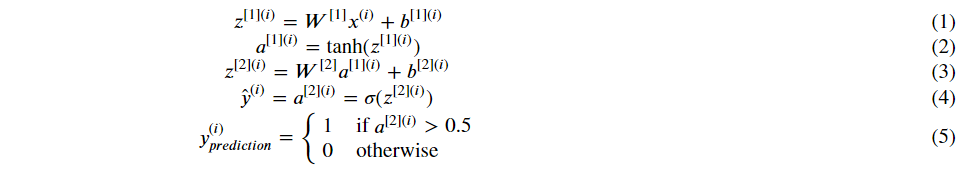 Neural Networks and Deep Learning（week3）Planar data classification with one hidden layer(基于单隐藏层神经网络的平面数据分类)_python_03